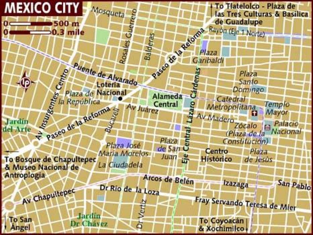 سنترو historico مکزیکو سیتی نقشه