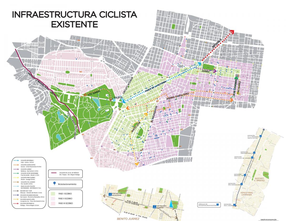 نقشه شهر مکزیک دوچرخه