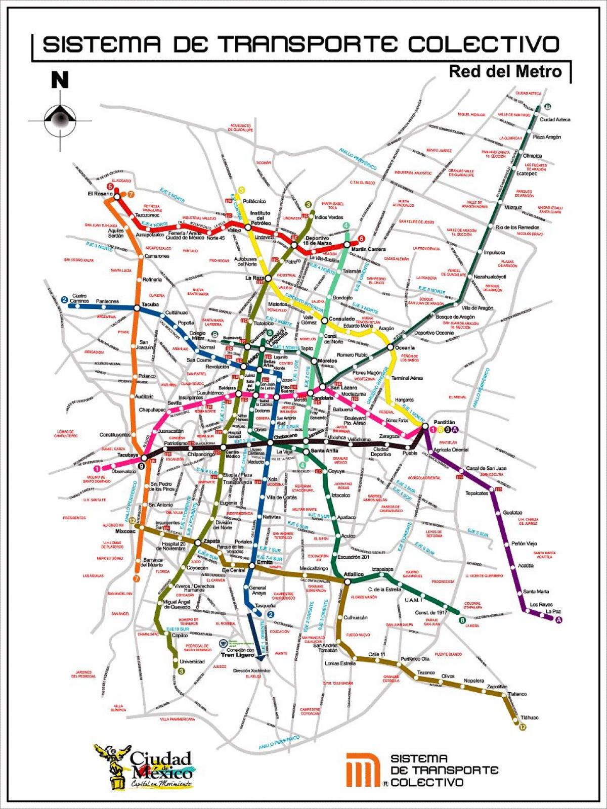 نقشه شهر مکزیک حمل و نقل
