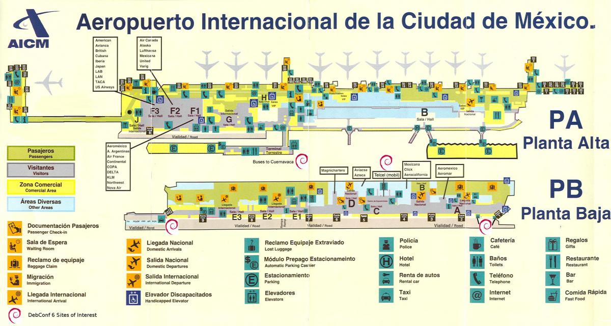 مکزیک فرودگاه بین المللی شهر نقشه