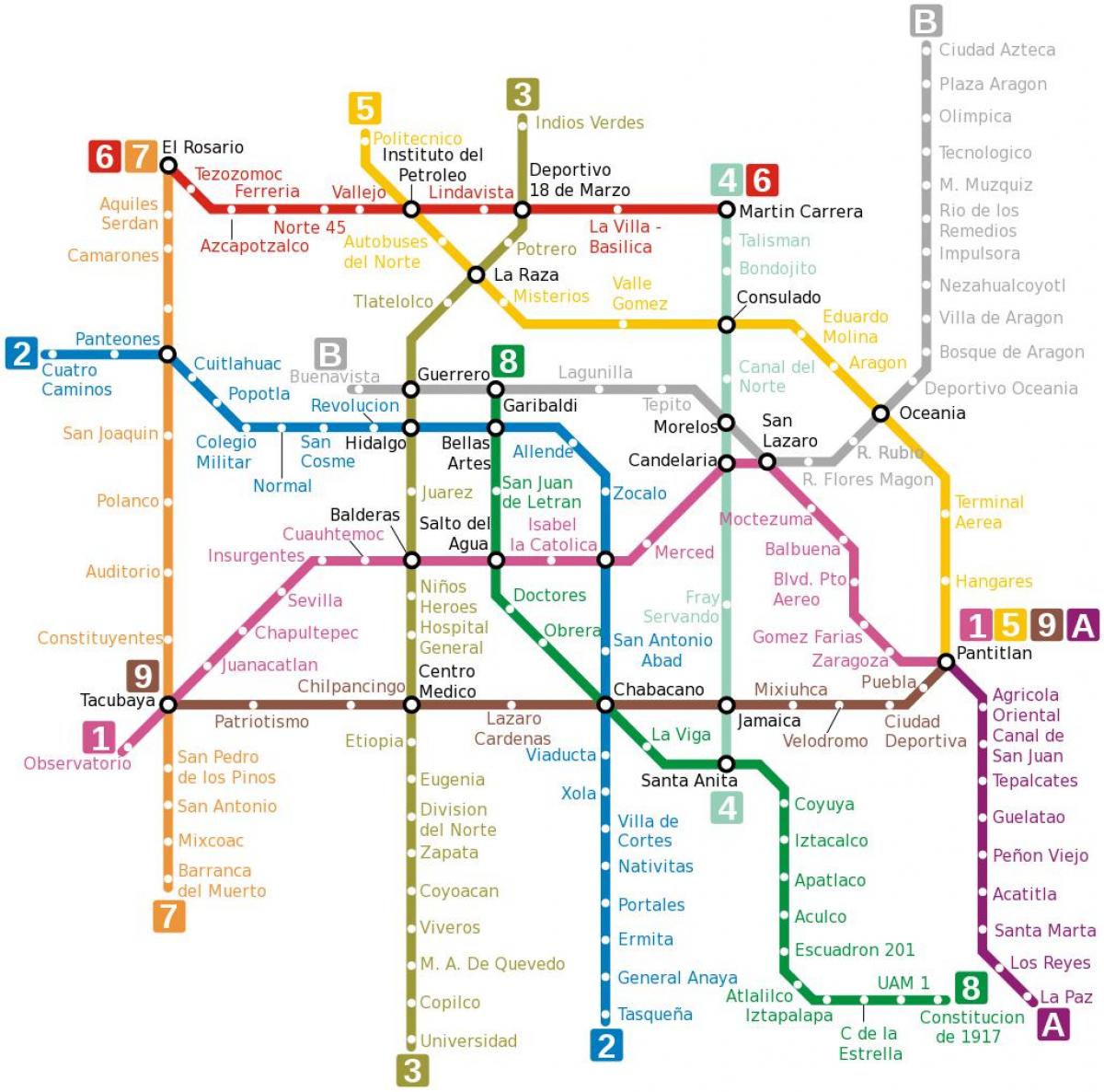 مکزیک df نقشه مترو