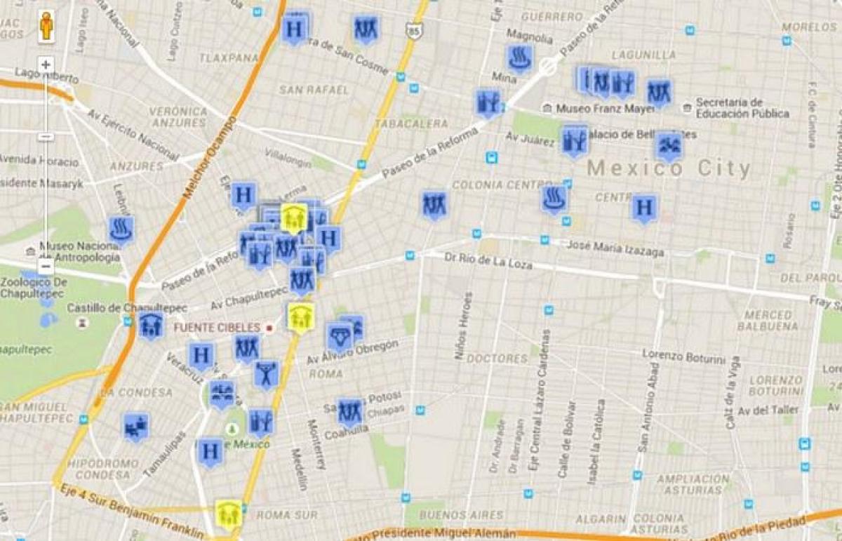 گی, نقشه شهر مکزیک