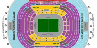 Estadio azteca صندلی نقشه