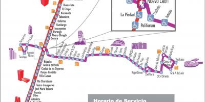 نقشه metrobus مکزیکو سیتی