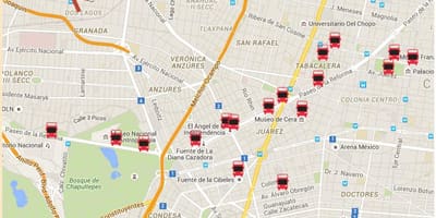 Turibus مکزیکو سیتی نقشه مسیر