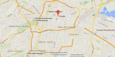 Zocalo مکزیکو سیتی نقشه